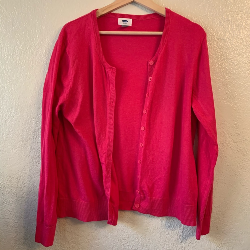 Old Navy, hot pink, cardigan, XL
